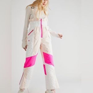 New Free People Movement All Prepped Colorblock Bib Snow Pant Ski medium…